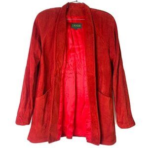 Danier red leather suede vintage oversized  blazer women size small